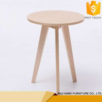 Logo Printed Dissimilarity Japanese Wooden Round Tea Table